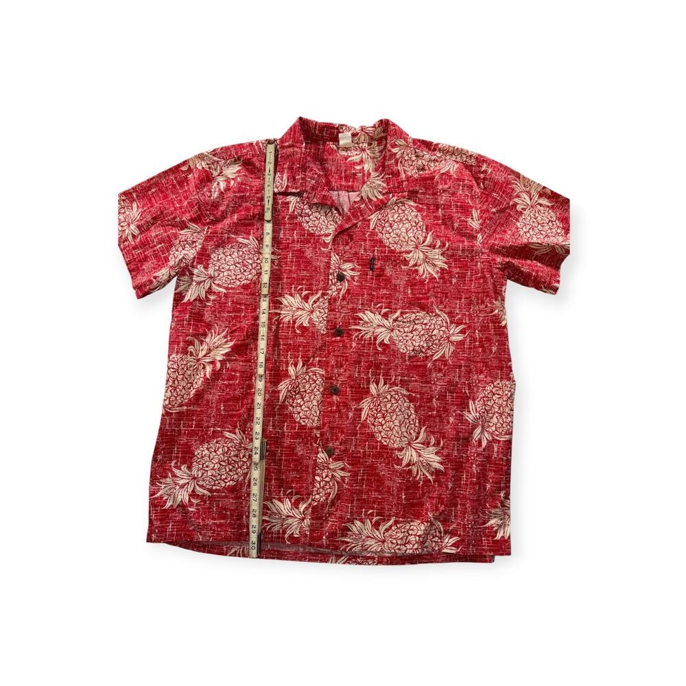 Palmwave Hawaii Hawaiian Shirt, Red, Pineapples, Short Sleeve, Button, Men's XXL